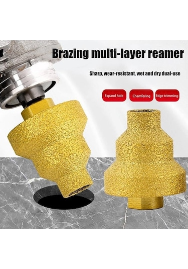 Pazly 1 Adet Elmas Freze Uçlu Fayans Kesici Mermer Raybası Duvarcılık Delme Aleti M10 Kırma Freze Uçları Delik Testeresi