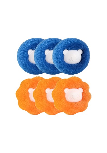 Yunboo Ev İçi Kumaş Temizleyici Topları - Tüy Ve Kumaş Kirlerini Kaldırır, Giyimleri Korumak İçin Yeniden Kullanılabilir 6 Adet Paket Mavi - Turuncu