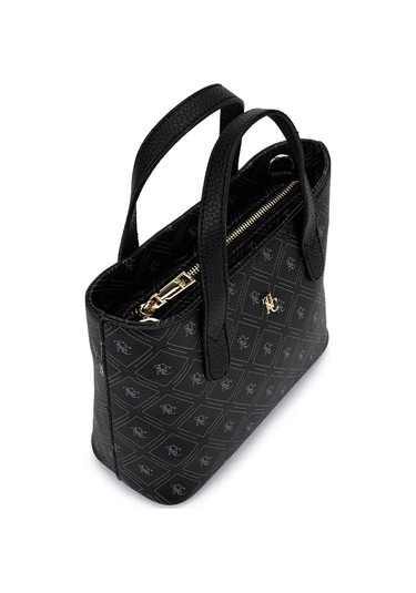 Tamer Tanca Kadın Suni Deri Siyah Desen El Çantası 743 2342 Erk Cnt Sk25-26 Sıyah Gfrj Siyah