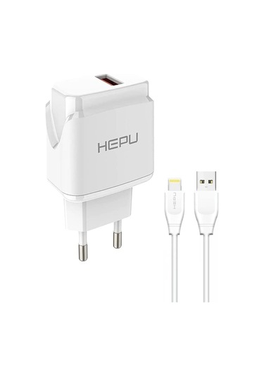HEPU HP617L 2.1A Seyahat Şarj Aleti USB-Lightning Kablo Set