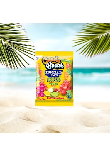 American Foods Candy Break Tommy's Bear Sour Tatlı Ekşi Vegan Jelibon 128 G