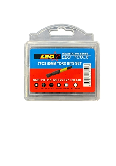 Torx Bits Set 7 Parça S2 Kalite 50 Mm