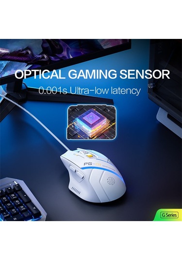 Inphıc Pg1 Usb Kablolu E-spor Oyun Mouse Rgb Işık Bilgisayar Dizüstü Fare