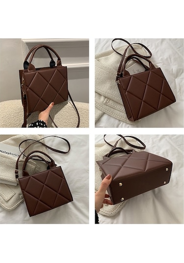 Didadodo Şık, Elmas Detaylı Tote Çanta-siyah, Gümüş Renk Siyah