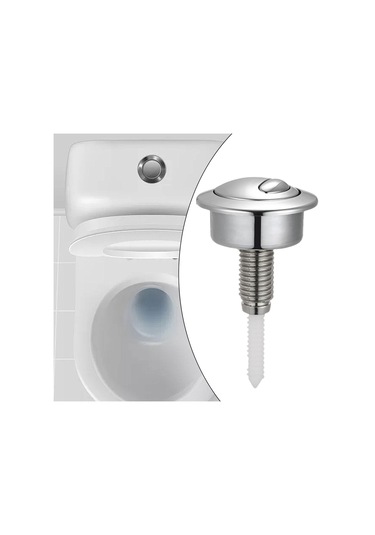 Suntek Tuvalet Sifon Düğmesi Tank Vanası Banyo Ev Gümüş