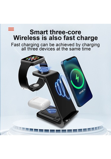 Maiyame 3'ü 1 Arada Dikey Kablosuz Şarj Aleti - Telefon, Saat Ve Kulaklık İçin 20w Hızlı Şarj, Apple/android Uyumlu, Beyaz, Abd Standartı 110-240v Beyaz