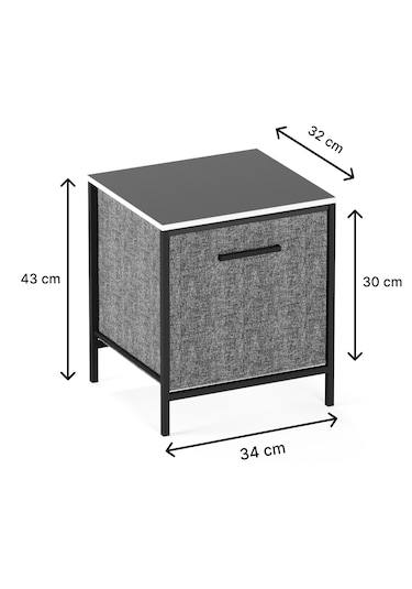 Çok Amaçlı Dolap 1 Çekmeceli Komodin Sehpa Füme 1593