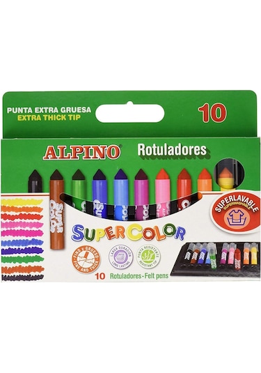 Alpino Supercolor Extra Kalın Keçeli Kalem 10 Renk
