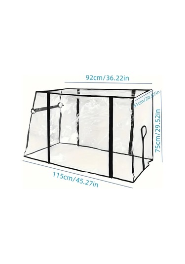 Elmpaly Transparan Siyah Su Geçirmez Eva Karavan Yağmurluk Örtüsü Rüzgar Toz Kar Korumalı Çok Amaçlı Araç Örtüsü Yan Cepheli