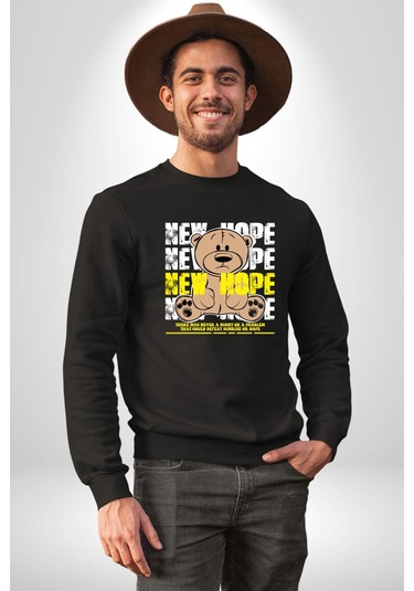 Yeni Umut Unisex Siyah Sweatshirt Siyah