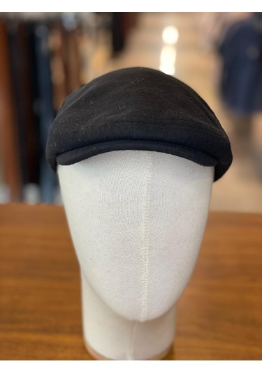 İngiliz London Model Kaşe Kumaş Kasket Şapka Siyah