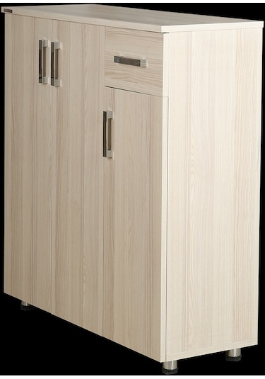 Ayakkabılık Beyaz Çok Amaç Model Parlak Akçaağaç Hard suntalem Demonte 5raf 1çekmece El Yapım Açık Kahverengi