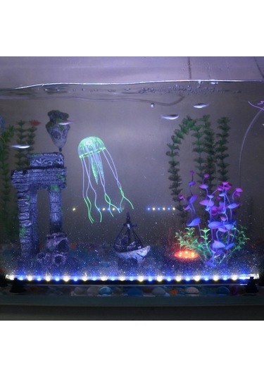 Silkroadselect Longbangdian Shop Mavi 28cm Tarzı İle Beyaz Akvaryum Işık Balık Tankı Led Aydınlatma Su Geçirmez Dalgıç Bar Tüp Klip Lamba Akvaryumlar Dekor Aksesuarları Mavi Beyaz Renkli