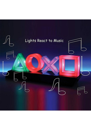 Cafele Playstation Icons Light 3 Işık Modlu Ve Müzik Sese Duyarlı