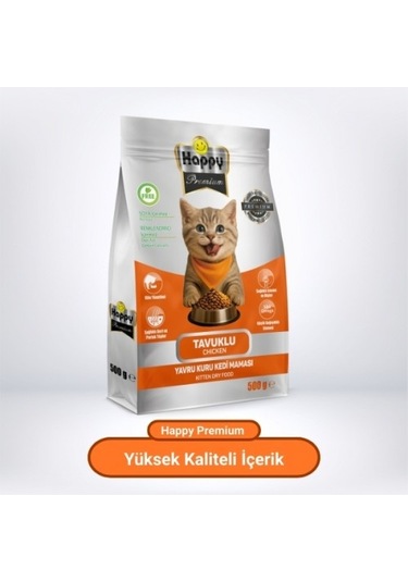 Happy Tavuklu Yavru Kuru Kedi Maması 500 G