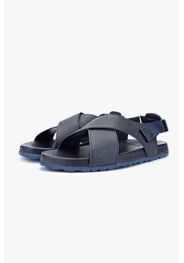 Valmenti Nia Erkek Lacivert Tekstil Deri Duz Sandalet 60 9577 Erk Sndlt Y24 Lacivert
