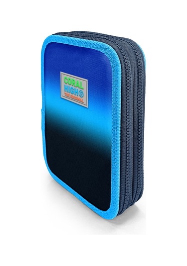 Coral High Kids Lacivert Mavi Renk Geçişli Çift Katlı Kalem Çanta 11152 Lacivert - Mavi