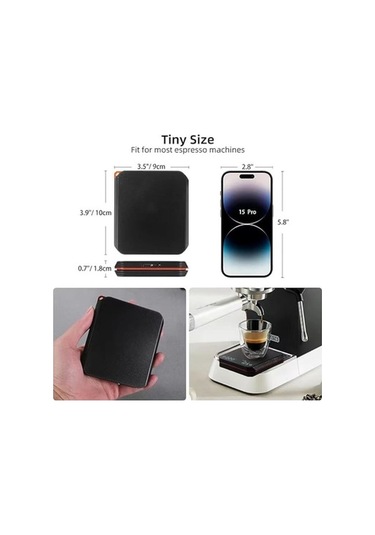 Fortunelane Kahve Terazisi: Hassas Ölçüm, 3 Mod, Entegre Zamanlayıcı, Şarj Pil, Siyah, 2kg Kapasite Siyah