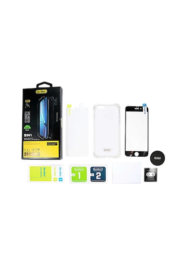 Go-Des Apple Uyumlu iPhone 6 Plus Ön Arka Koruma Go Des 5 in 1 Full Body Shield ZORE-220511 Siyah