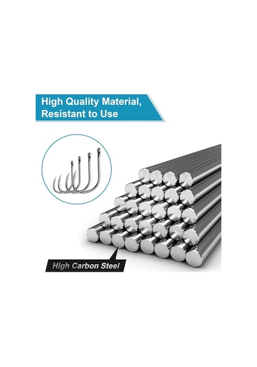 Valkyrie Paslanmaz Karbon Çelik Halkalı Olta İğne Seti 3-12 Numara Balık Kancası 2000 Adet Kutulu