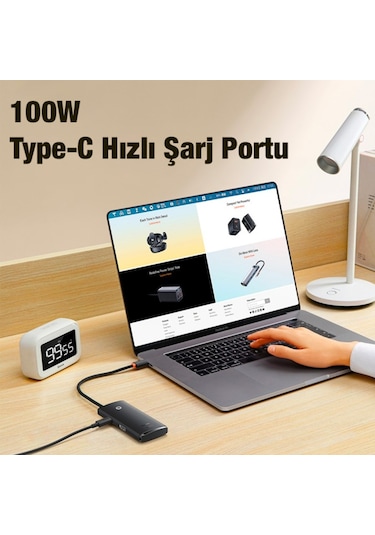 Baseus Lite 6in1 Multifonksiyonel Type-C Hub Dock Station