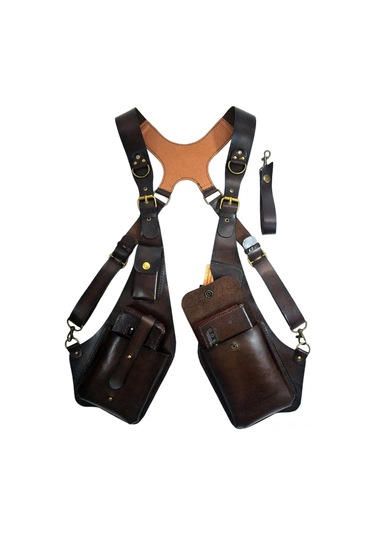 Wezone Klasik Deri Çene Çantası Unisex Dışarıda Kullanın Telefon Çantası Kahverengi Renk