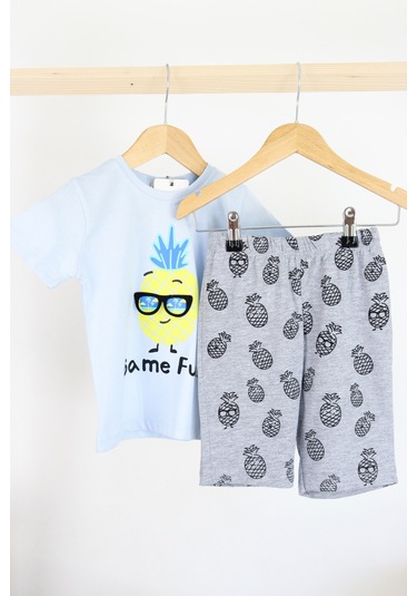 Harika Kids Erkek Çocuk Gözlük Model Pamuklu Şortlu 2'li Takım 001