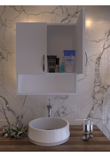Modern Banyo Üst Modül Beyaz