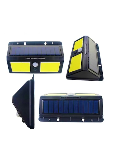Sensörlü Solar Led Çiftli Duvar Tipi Aplik Led Su Geçirmez 96cob