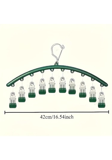 Fochsia 4 Renk Seçenekli Yeşil 10 Askılı Dayanıklı Pantolon Askısı, Etek Ve İç Çamaşırı İçin Yeşil