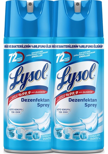 Lysol Pratik Yüzey Temizleyici, Koku Giderici, Dezenfektan Sprey Temizliği Esintisi 2 x 400 ML