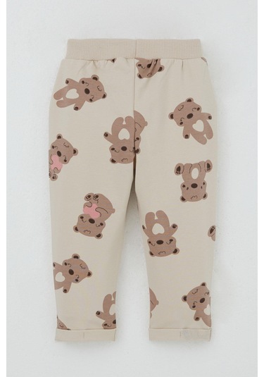 Breeze Kız Bebek Eşofman Takım Mutlu Ayıcık Desenli 6 Ay-2 Yaş, Bej Bej