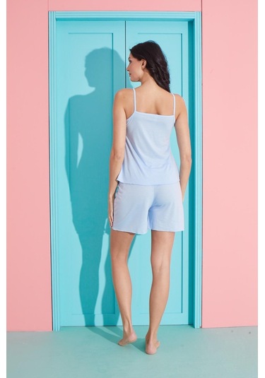 Pemilo 2750-1 37614 - 1 İp Askılı Şortlu Kadın Pijama Takımı Mor