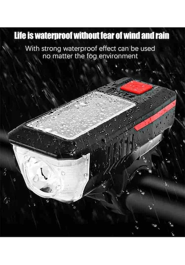 Robesbon Solar Enerjili USB Şarjlı Bisiklet Ön Far ve Korna