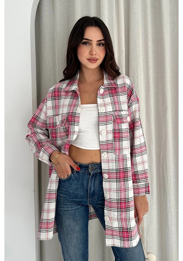 Uzun Oduncu Gömlek Pembe Pembe