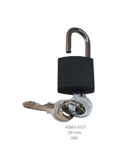 Adilon Asma Kilit, 20 Mm Gri