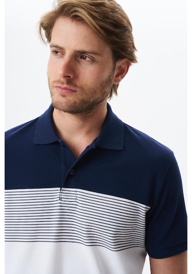 Arma Erkek Regular Fit Çok Renkli % 100 Pamuk Pike Polo Yaka Tişört Y29374355002 Lacivert