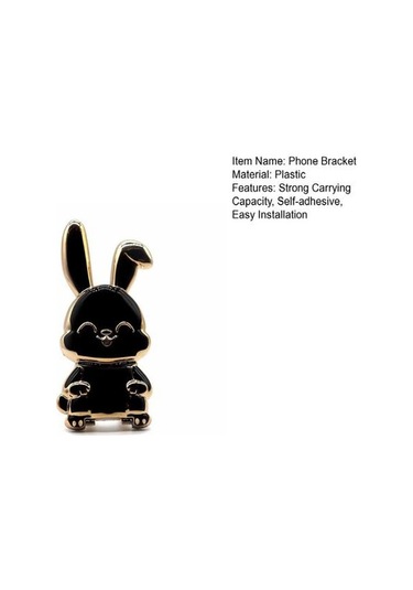 Elektroliz Telefon Montajı Pratik Düz Renk Aşınmaya Dayanıklı Sevimli Tavşan Mobil Stand Ev Tedarik Eller Serbest Black