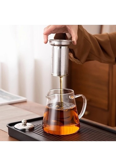 Fastbuy Turcoshop11 Mavi Cam Demlik Ve Fincan Seti, Isıya Dayanıklı Çay Yapım Kiti