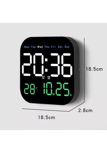 Novahub Büyük Ekranlı Dijital Duvar Saati - Uzaktan Kumandalı, Gece Işığı, Haftanın Günü Ve Sıcaklık Göstergeli Turuncu Bej Bej