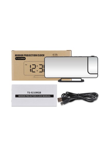 Suofeng "180 Dönebilir Projektörlü Led Alarm Saati - Aydınlatma Ayarlı, Çift Alarm, Termometre Ve Ayna Özellikli"