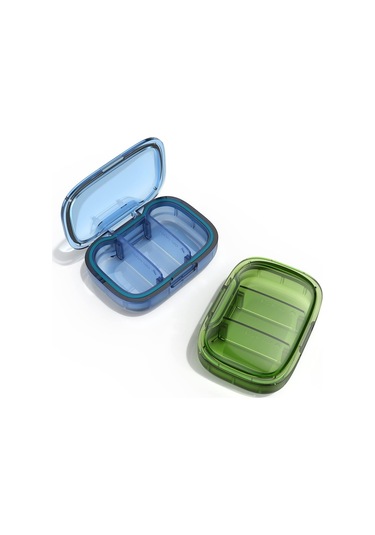 Likeable 2'li Paket 3 Bölmeli Küçük Hap Kutusu, Cep Cüzdanı Için Seyahat Hap Organizatörü-54