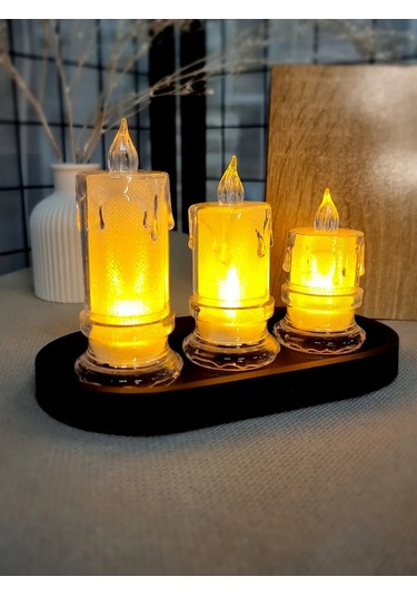 Ankon Home Dekoratif Yanıp Sönen Led Mumlar 3 Adet 177782444