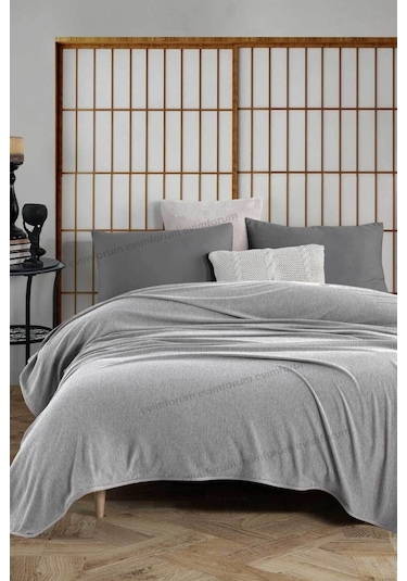 Formeya Çift Kişilik Klimalı Dört Mevsim Açık Gri Pike Örtü Açik Gri