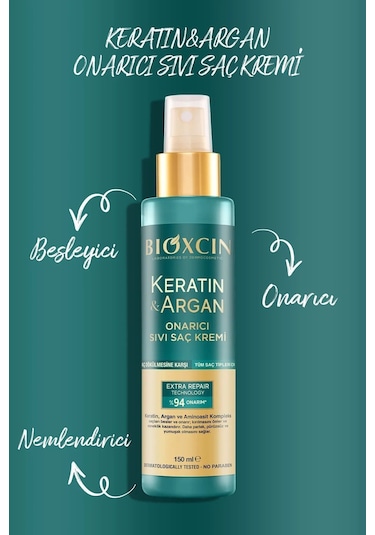 Keratin & Argan Onarıcı Şampuan 300ml + Keratin Argan Saç Bakım Yağı + Saç Kremi+onarıcı Sıvıyağ