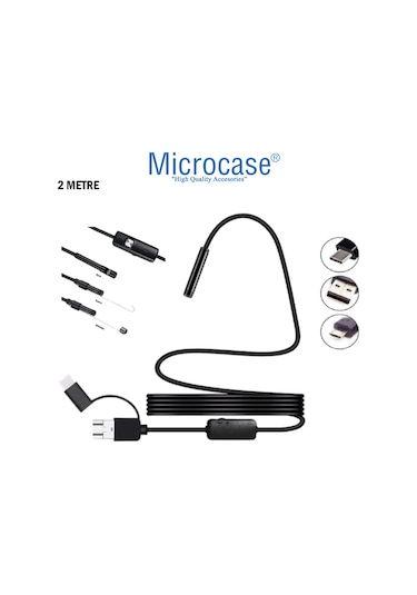 3'ü 1 Arada Su Geçirmez 2 Metre Borescope Yılan Kamera Al3898