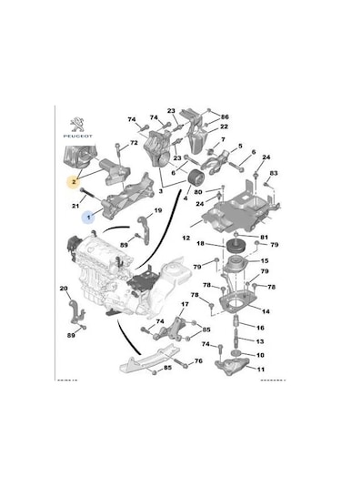 Motor Kulağı Sağ C4 308 3008 5008 1.6 1807.gg Peugeot