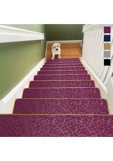 Tink Kaydırmaz Keçe Merdiven Matı 22x75 Cm 7 Adet Bordo