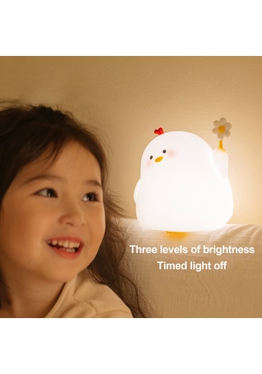 Wezone Yatak Odası Yumuşak Işık Bebek Besleme Göz Koruyucu Şarj Edilebilir Gece Lambası - Tek Dokunuşta Açılır, Üç Seviye Işık, Gecikmeli Kapatma, 1200mah Pil Beyaz