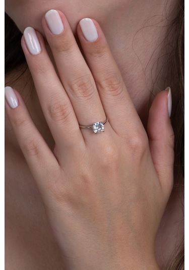 Takı Dükkanı Tek Taş Gümüş Kolye Küpe Ve Yüzük Seti Ags02 Gümüş